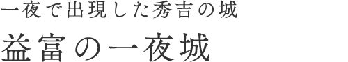 一夜で出現した秀吉の城 益富の一夜城