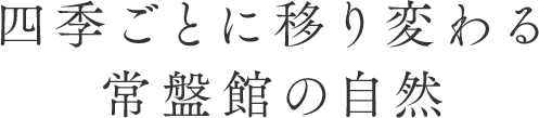 四季ごとに移り変わる常盤館の自然